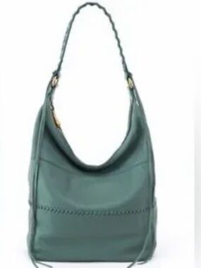 HOBO Entwine Meadow Green Leather Braided-Handle Hobo Bag